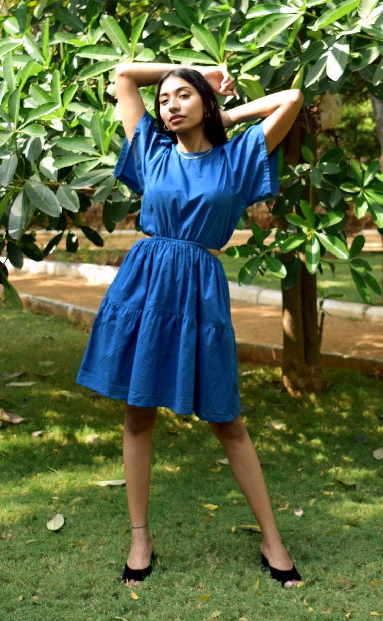 Cobalt Blue Cutout Dress Front